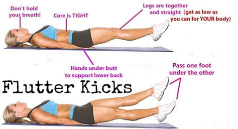 Flutter Kicks | Abdominal exercises, Transverse abdominal exercises, Ab ...