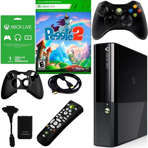 Xbox 360 E 4GB No Kinect with Peggle 2 and Accessories - Walmart.com