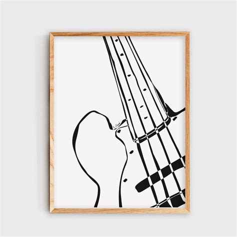 Bass Guitar Wall Art Guitar Poster Minimalist Black and - Etsy