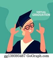 4 Happy Student Virtual Graduation Card Clip Art | Royalty Free - GoGraph