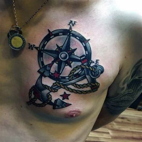 40 Anchor Chest Tattoo Designs For Men - Nautical Ideas