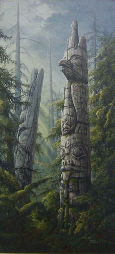 ♥ Its usually misty in BC's temperate rain forest American Indian Art ...