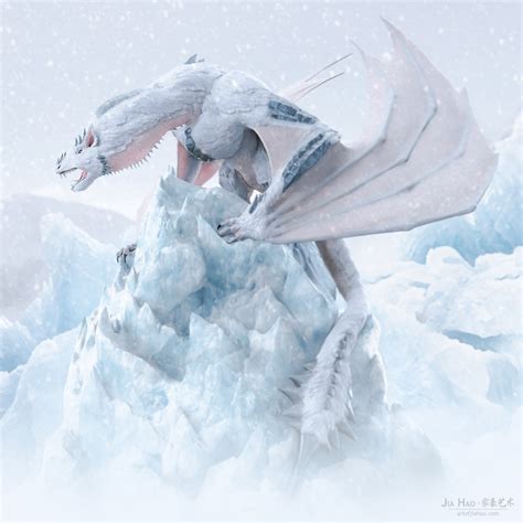 Snow Dragon - by Jia Hao | Snow dragon, Fantasy creatures art, Dragon ...