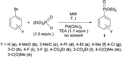 A “green” variation of the Hirao reaction: the P–C coupling of diethyl phosphite, alkyl phenyl ...