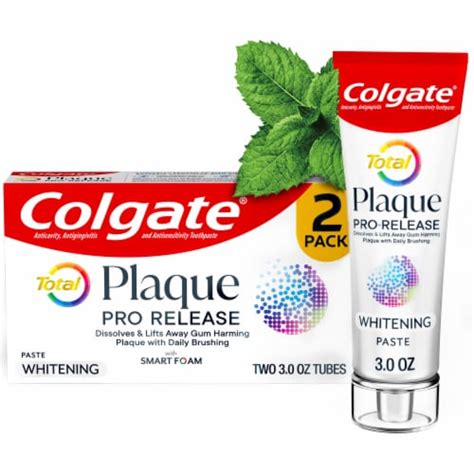 Colgate Total Plaque Pro Release Whitening Toothpaste Pack, 2 ct / 3 oz ...