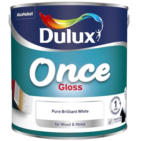 Dulux Once Gloss Paint - Pure Brilliant White 2.5L | Painting