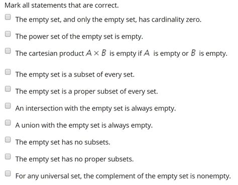 Solved The empty set, and only the empty set, has | Chegg.com