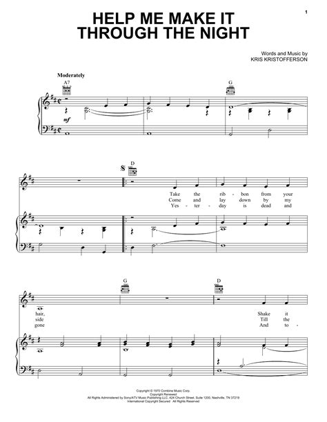 Help Me Make It Through The Night | Sheet Music Direct