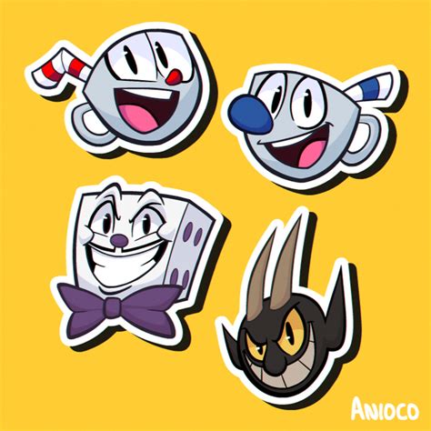 Cuphead Stickers - Anioco