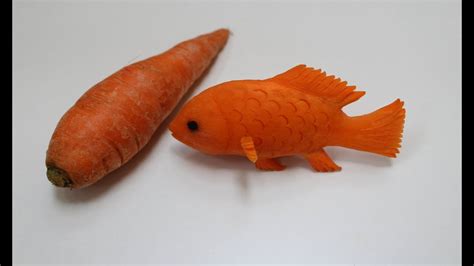 Beautiful Carrot Fish Carving/Design #AnbusHandwork - YouTube