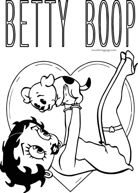 Betty Boop Dog Heart Coloring Page - Wecoloringpage.com | Betty boop dog, Betty boop, Betty boop art