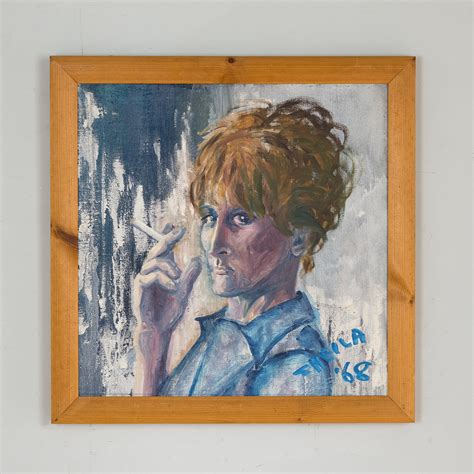 Self portrait with a cigarette, by Sheila Steafel - Works of Art ...