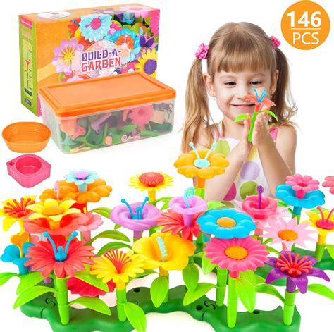 Amazon.com: AOKIWO 146PCS Flower Garden Building Toys for Girls, STEM ...