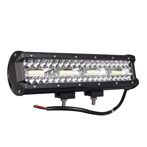 12" Inch 240W Straight LED Work Light Bar 12V 24V Triple Row LED ...