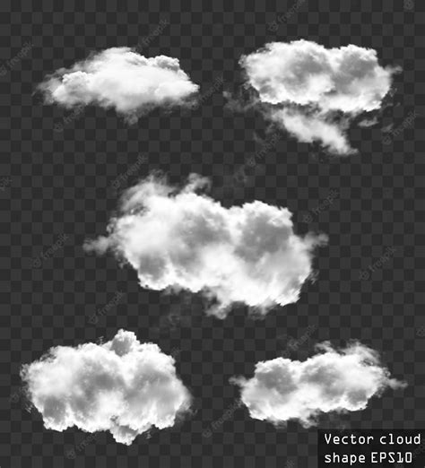 Premium Vector | Clouds vector collection cloud shapes illustration