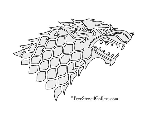 Game of Thrones - House Stark Sigil Stencil 2 | Free Stencil Gallery