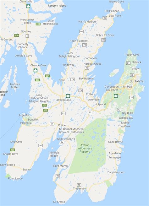 Avalon Peninsula Map | Color 2018