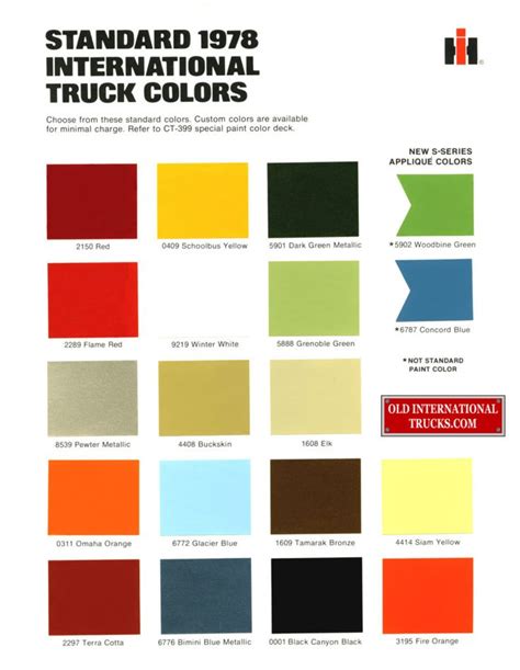 1978 international truck colors. Color Charts • Old International Truck ...