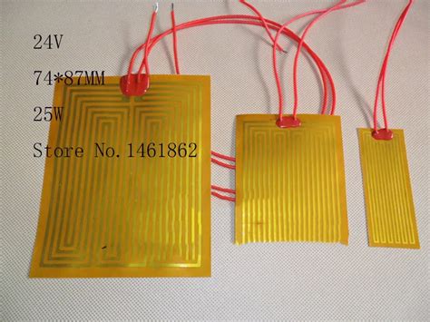 74mmx87mm 24V 25W, element heating Element 3D Printer PI film heating ...