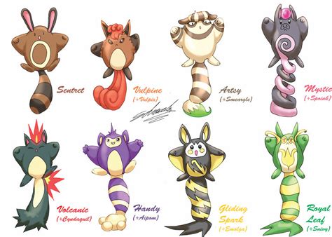 Sentret breeding variations by EdwardTCat on DeviantArt