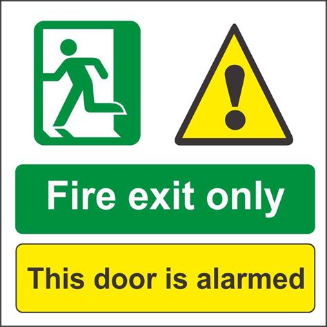 Alarmed Fire Door Signs | Emergency Escape Fire Safety Signs Ireland