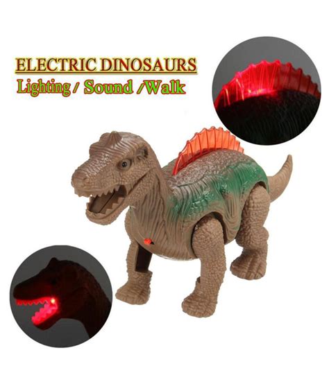 Walking Dinosaur Electric Light Sound Toys Animals Model Movement Kids ...