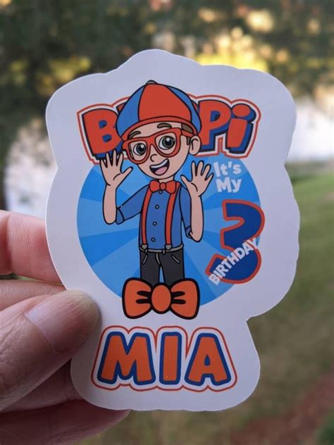 Blippi Stickers Personalized Stickers Custom Name Party - Etsy