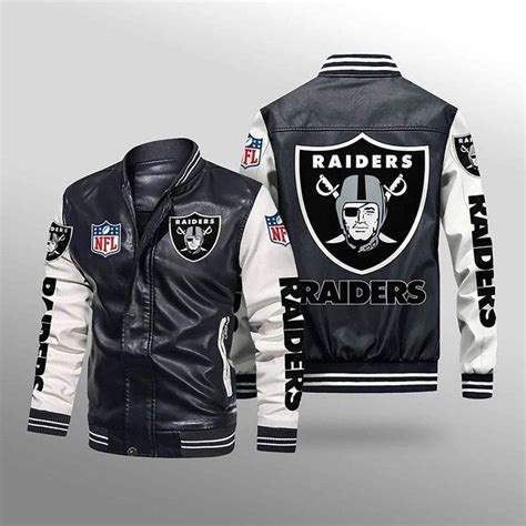 Oakland Raiders Leather Jacket in 2021 | Leather bomber jacket, Leather jackets online, Stylish ...