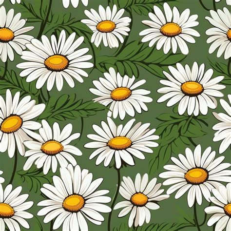 Premium AI Image | Seamless daisy pattern for fabric print