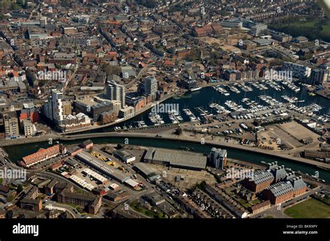 Ipswich Waterfront and Marina from the air Stock Photo - Alamy