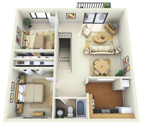 2 #Bedroom Apartment/House #Plans | Home Designer Ideas | Two bedroom floor plan, Apartment ...