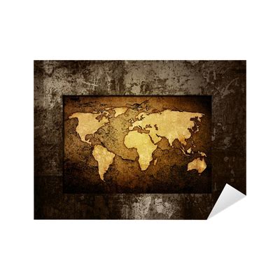 Sticker world map vintage artwork - PIXERS.UK