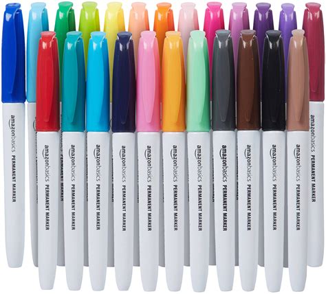 Buy Amazon Basics Fine Point Tip Permanent Markers - Assorted Colors ...