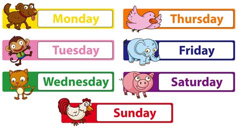 คำศัพท์ภาษาอังกฤษ หมวดวัน Day of the Week Vocabulary - learningstudio.info