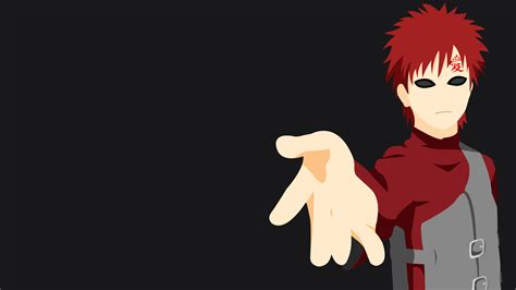 Red Hair Gaara Minimalist Black Background 4K HD Naruto Wallpapers | HD Wallpapers | ID #92936