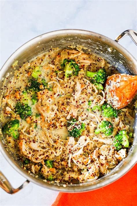 This Chicken Broccoli Casserole recipe is loaded with chicken, broccoli, hearty quinoa a ...