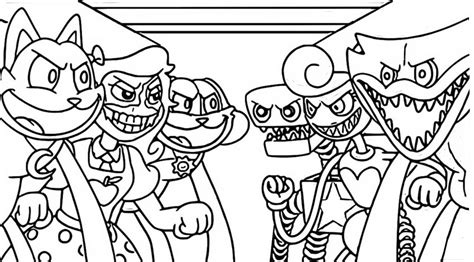 Coloring page Smiling Critters - Poppy Playtime : Chapter 3 vs 2 2