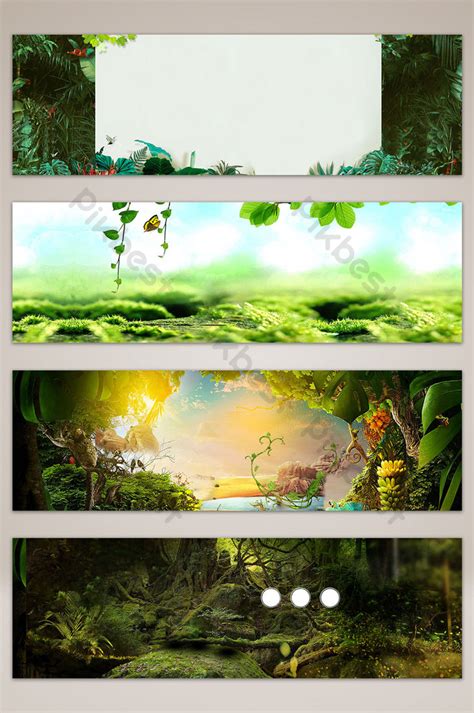 Green Fantasy Forest Banner Poster Background Backgrounds | PSD Free ...