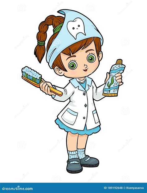 Cartoon Illustration for Children, Dentist Girl Stock Vector ...