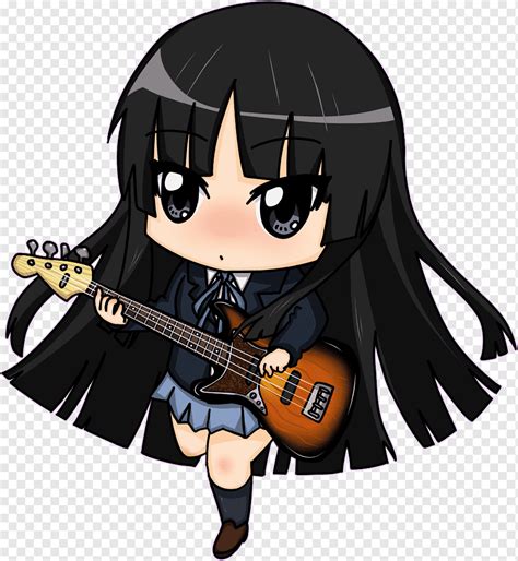 Chibi yui hirasawa anime k-on! dibujo, chibi, niño, pelo negro, video musical de anime png | PNGWing