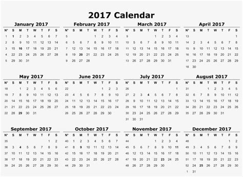 Hd 2017 Calendar Download Simple - 12 Month 2017 Monthly Calendar ...