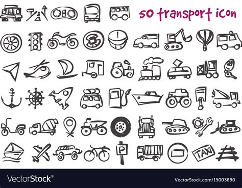 Doodle icons set Royalty Free Vector Image - VectorStock