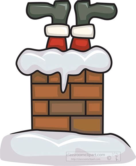 Christmas Clipart Clipart - santa-claus-stuck-in-chimney-clipart - Classroom Clipart