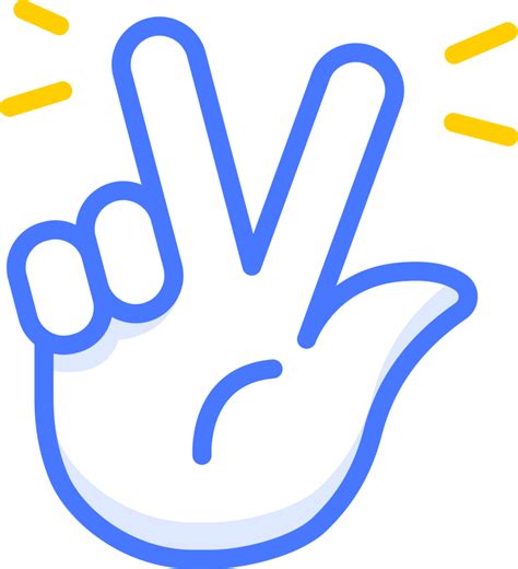 peace hand sign hand emoji sticker icon 27274426 PNG