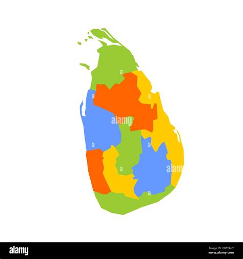 Sri Lanka political map of administrative divisions - provinces. Blank ...