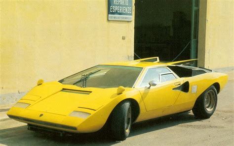 1971 Lamborghini LP500 Prototype (Countach) Shown at Bertone headquarters with a Miura and ...