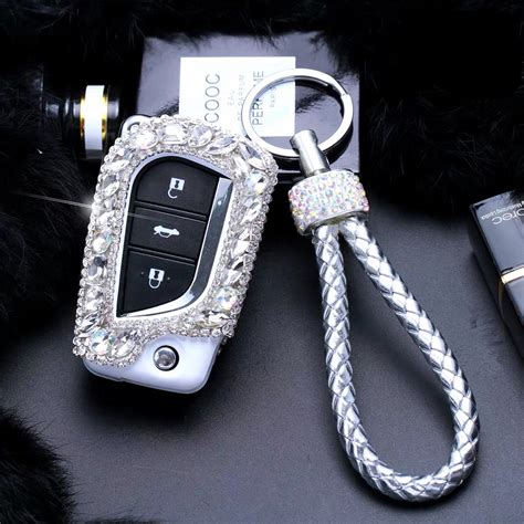 Silver Toyota Bling Car Key FOB case for Camry Highlander Prado RAV4 R – Carsoda