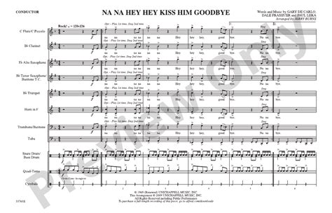 Na Na Hey Hey Kiss Him Goodbye: Marching Band Conductor Score & Parts: Steam - Digital Sheet ...