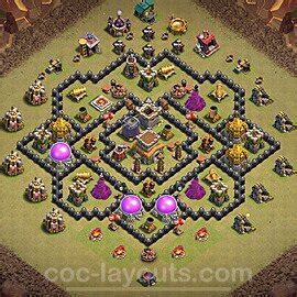 Town Hall 8 War Base 4 Mortars