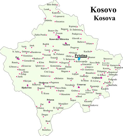 Kosovo - cities • Map • PopulationData.net